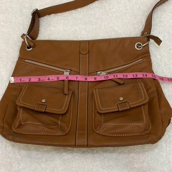Relic By Fossil Roxanne Shoulder Bag Purse Cognac Leather Adjustable Messenger - Picture 14 of 16